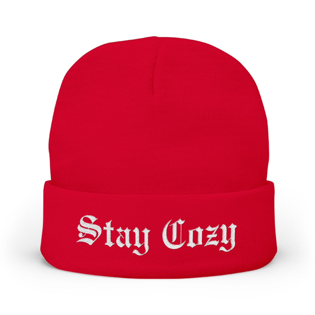 Stay Cozy Embroidered Knit Beanie