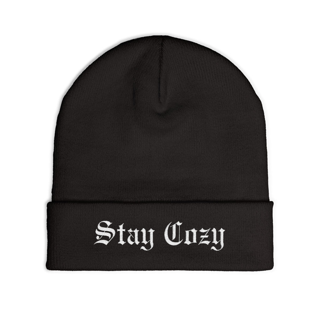 Stay Cozy Embroidered Knit Beanie