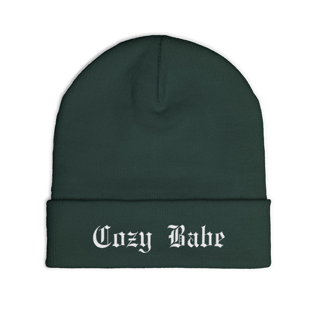 Cozy Babe Embroidered Knit Beanie