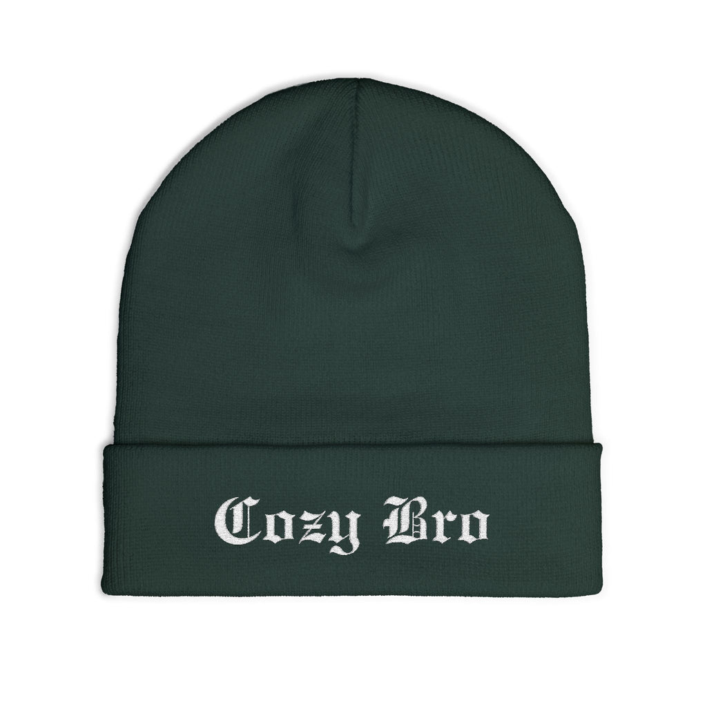 Embroidered "Cozy Bro" Knit Beanie