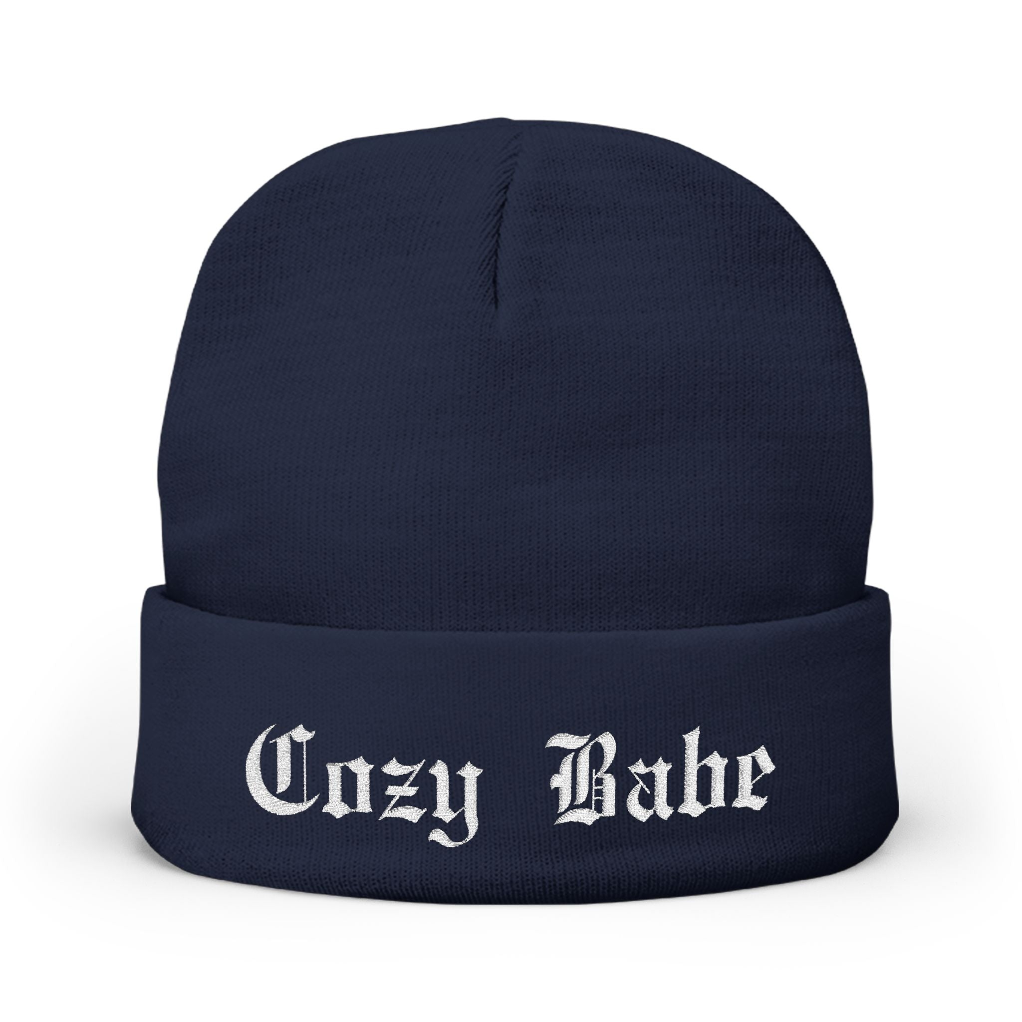 Cozy Babe Embroidered Knit Beanie