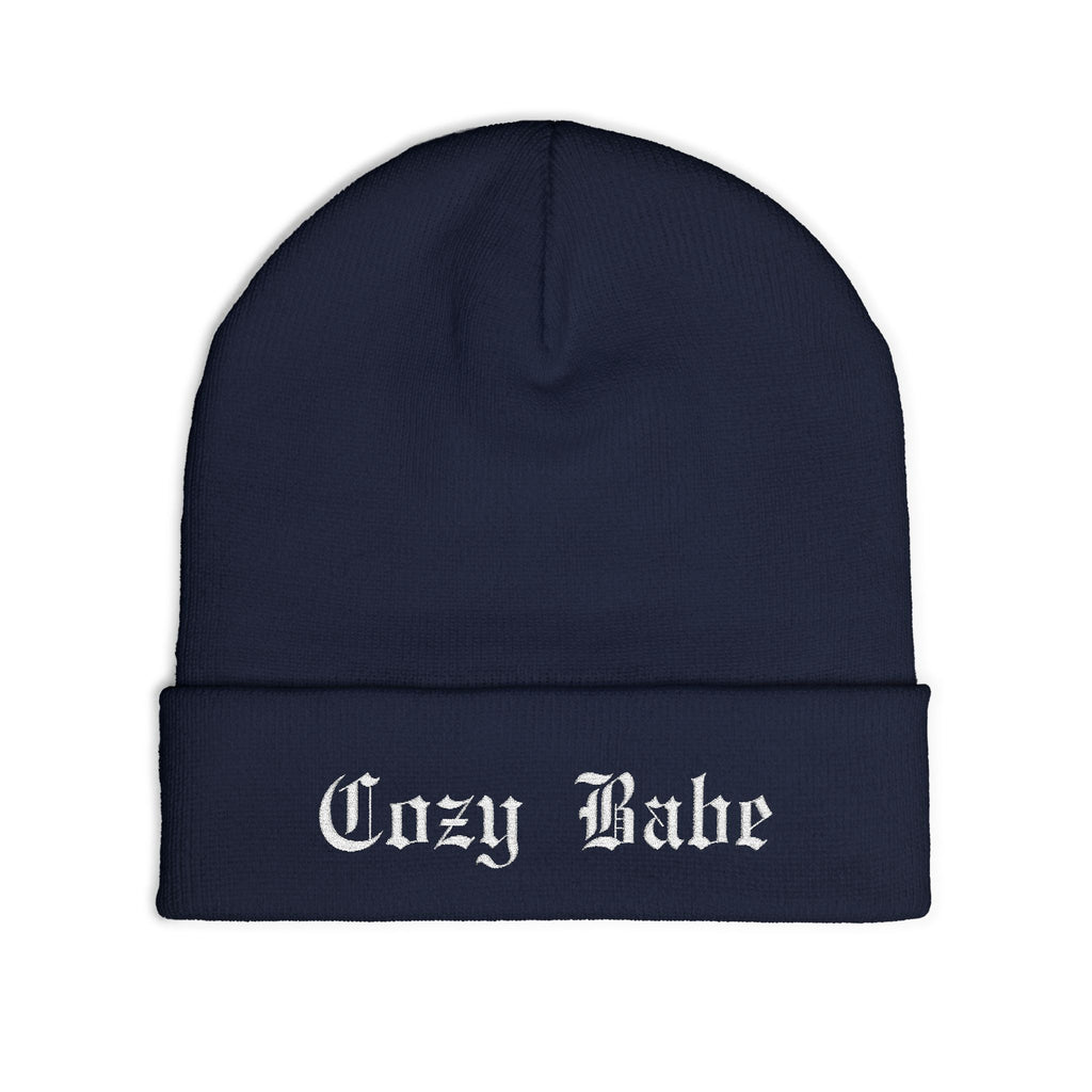 Cozy Babe Embroidered Knit Beanie