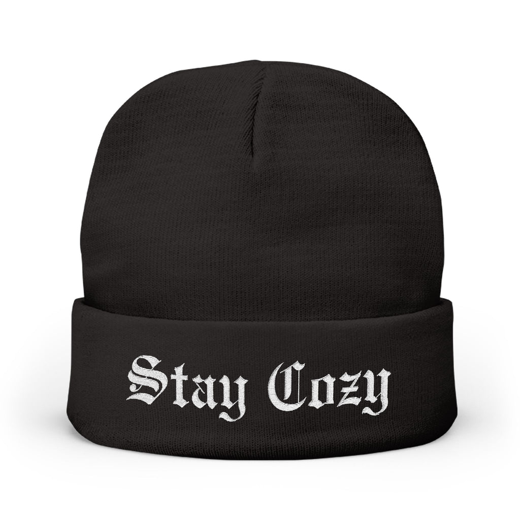 Stay Cozy Embroidered Knit Beanie