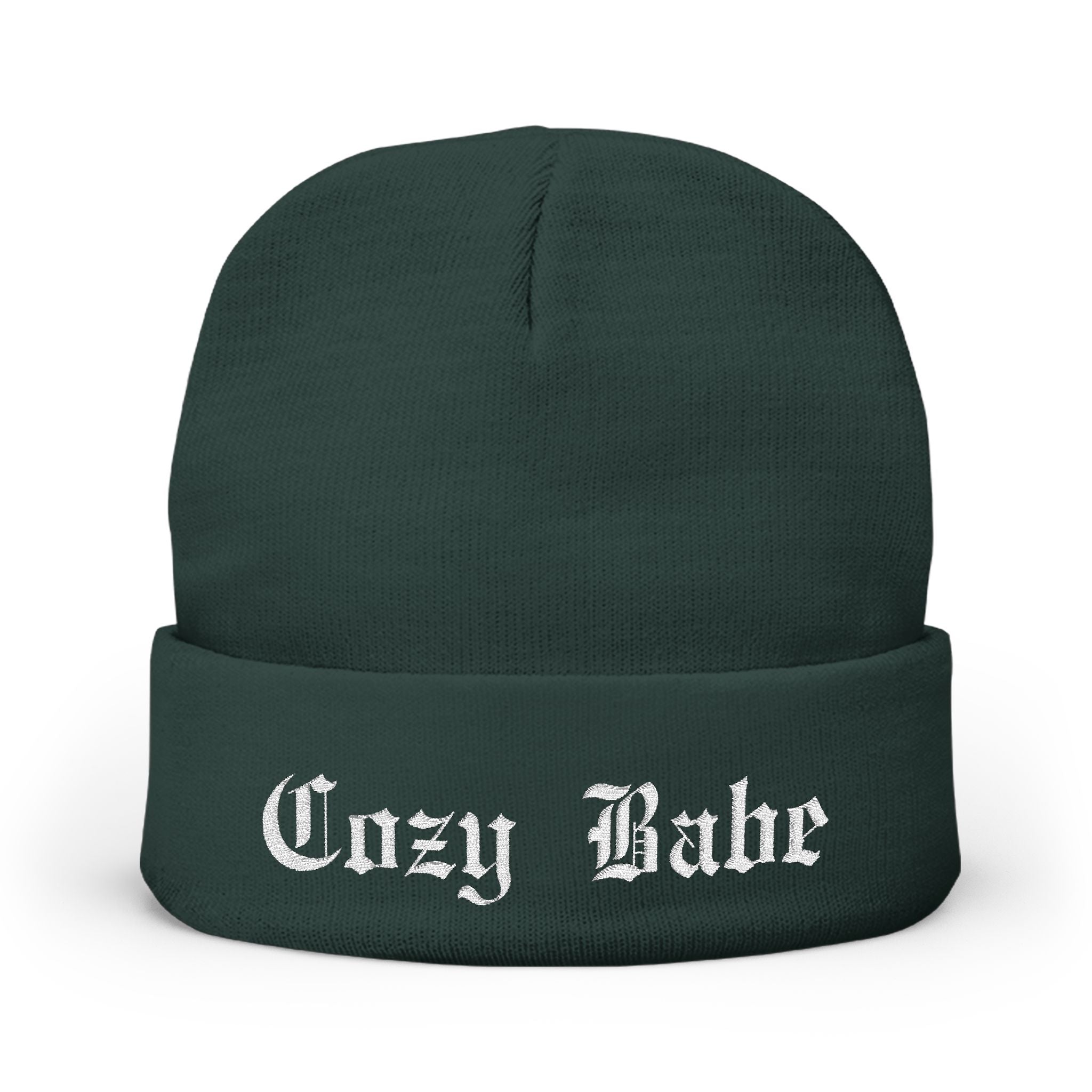 Cozy Babe Embroidered Knit Beanie