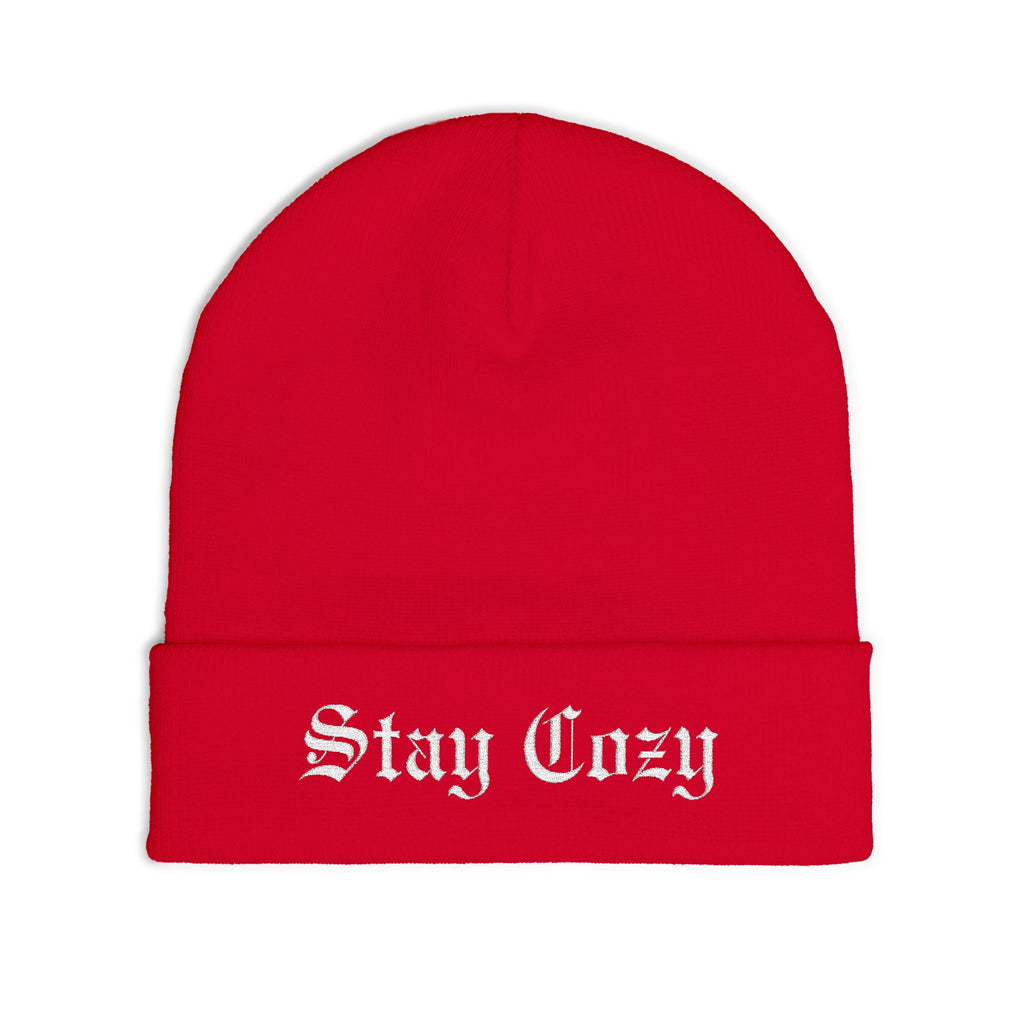 Stay Cozy Embroidered Knit Beanie