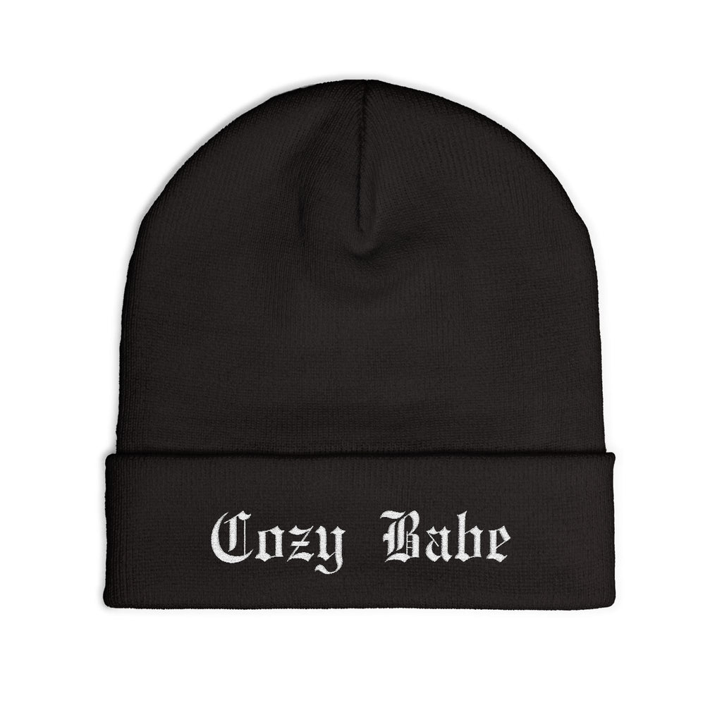 Cozy Babe Embroidered Knit Beanie